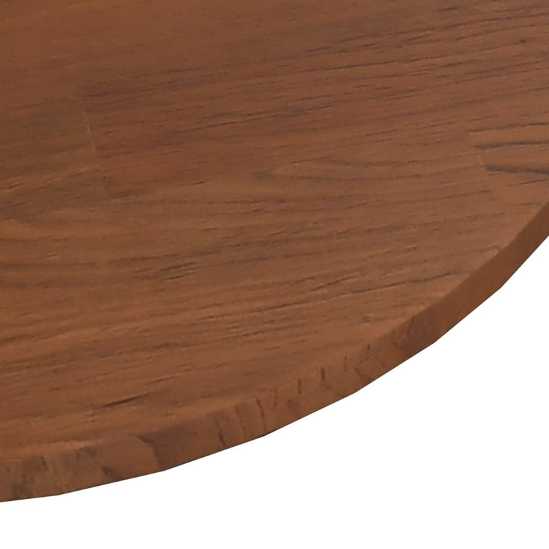 Rund bordplate mørkebrun Ø40x1,5 cm behandlet heltre eik