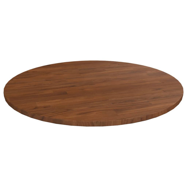 Rund bordplate mørkebrun Ø70x1,5 cm behandlet heltre eik
