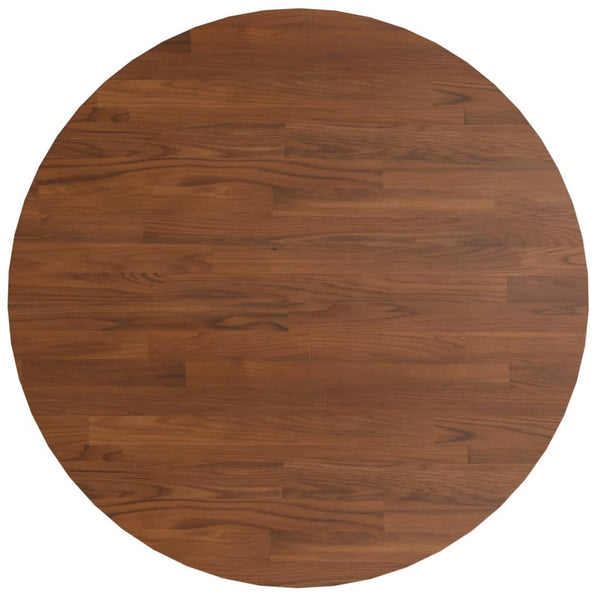Rund bordplate mørkebrun Ø70x1,5 cm behandlet heltre eik