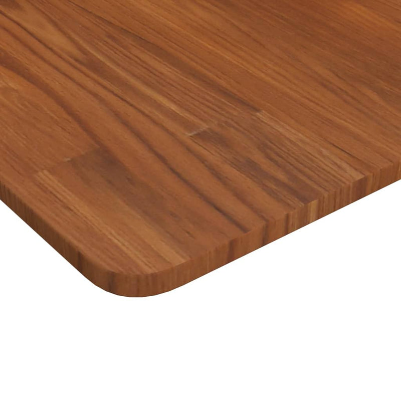 Firkantet bordplate mørkebrun 50x50x1,5 cm behandlet heltre eik