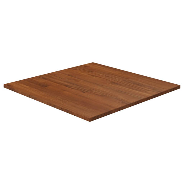 Firkantet bordplate mørkebrun 60x60x1,5 cm behandlet heltre eik