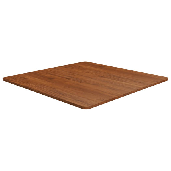 Firkantet bordplate mørkebrun 80x80x1,5 cm behandlet heltre eik