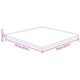 Firkantet bordplate mørkebrun 70x70x2,5 cm behandlet heltre eik