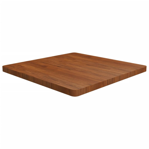 Firkantet bordplate mørkebrun 80x80x4 cm behandlet heltre eik