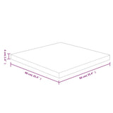 Firkantet bordplate mørkebrun 90x90x4 cm behandlet heltre eik