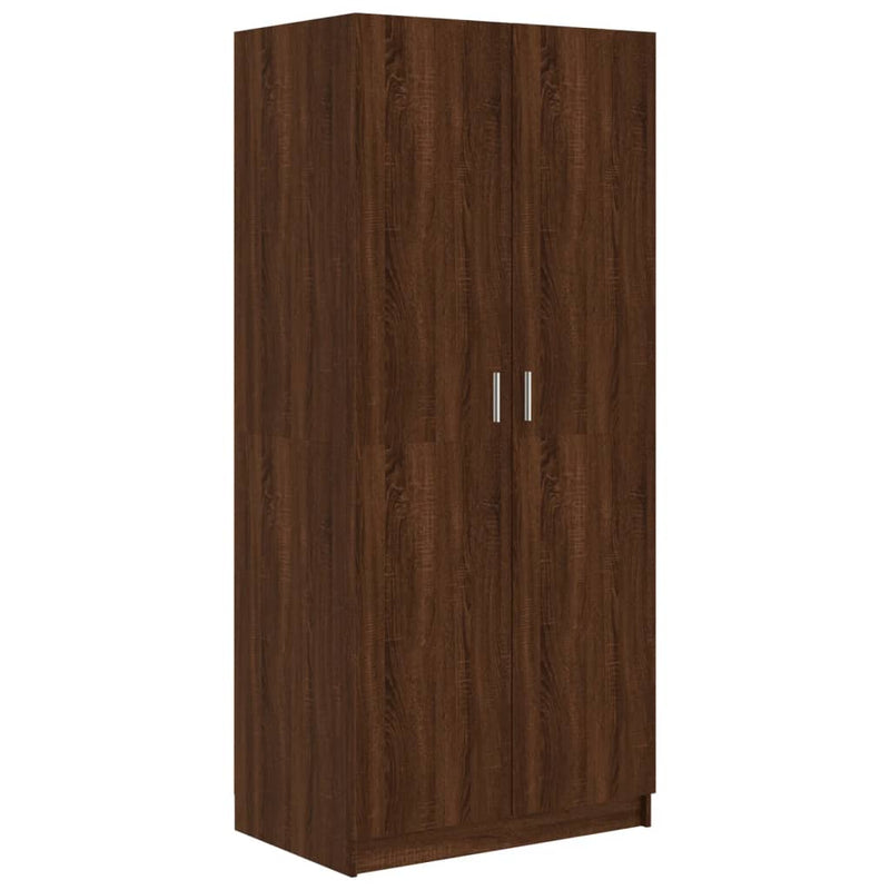 Garderobe brun eik 80x52x180 cm konstruert tre