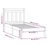 Sengeramme svart 90x190 cm Single heltre