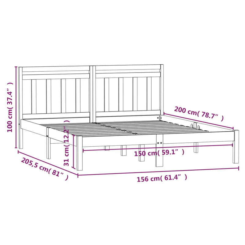 Sengeramme 150x200 cm King Size heltre