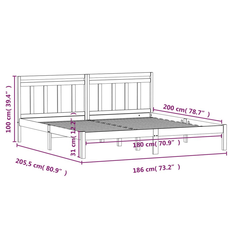 Sengeramme 180x200 cm Super King heltre