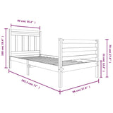 Sengeramme 90x190 cm Single heltre