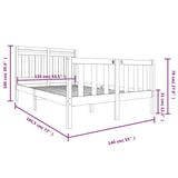 Sengeramme hvit 135x190 cm Double heltre