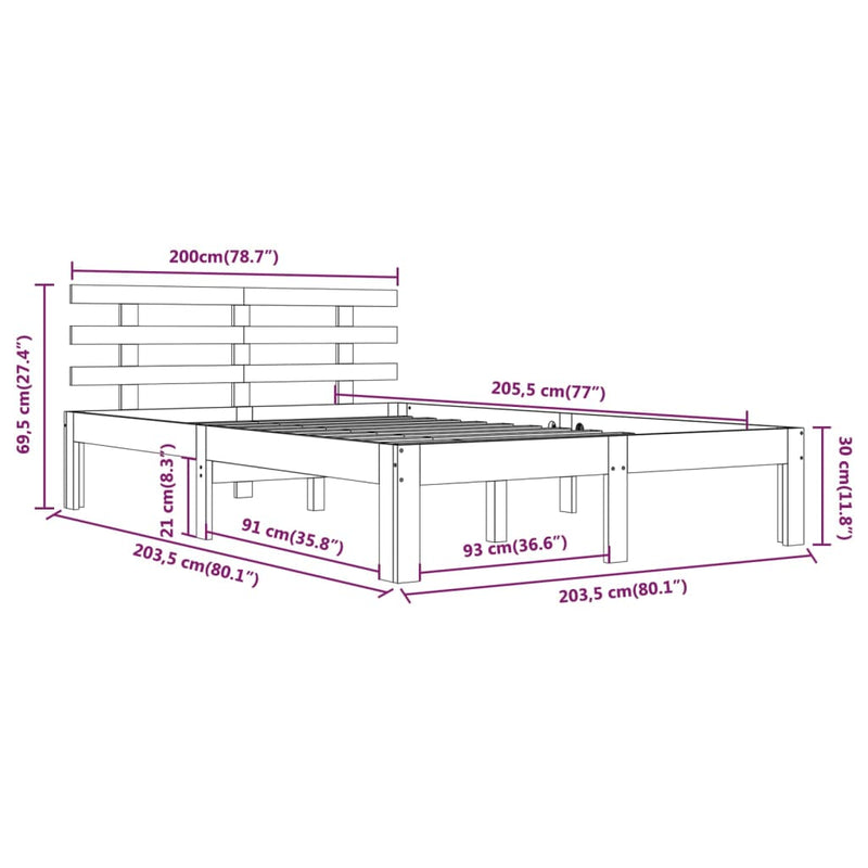 Sengeramme heltre 200x200 cm