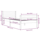 Sengeramme hvit heltre 90x190 cm Single