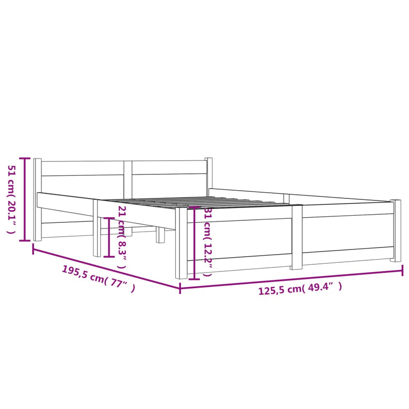 Sengeramme heltre 120x190 cm Small Double