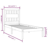 Sengeramme hvit heltre furu 90x190 cm Single