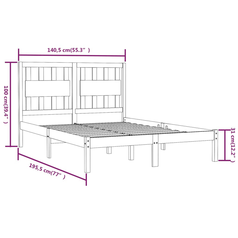 Sengeramme heltre furu 135x190 cm Double