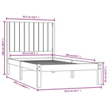 Sengeramme hvit heltre furu 90x200 cm