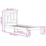 Sengeramme svart heltre 75x190 cm Small Single