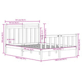 Sengeramme hvit heltre 135x190 cm Double