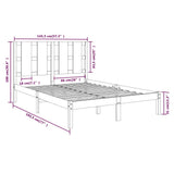 Sengeramme hvit heltre furu 140x190 cm