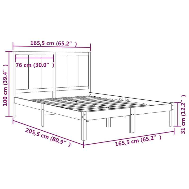 Sengeramme heltre furu 160x200 cm