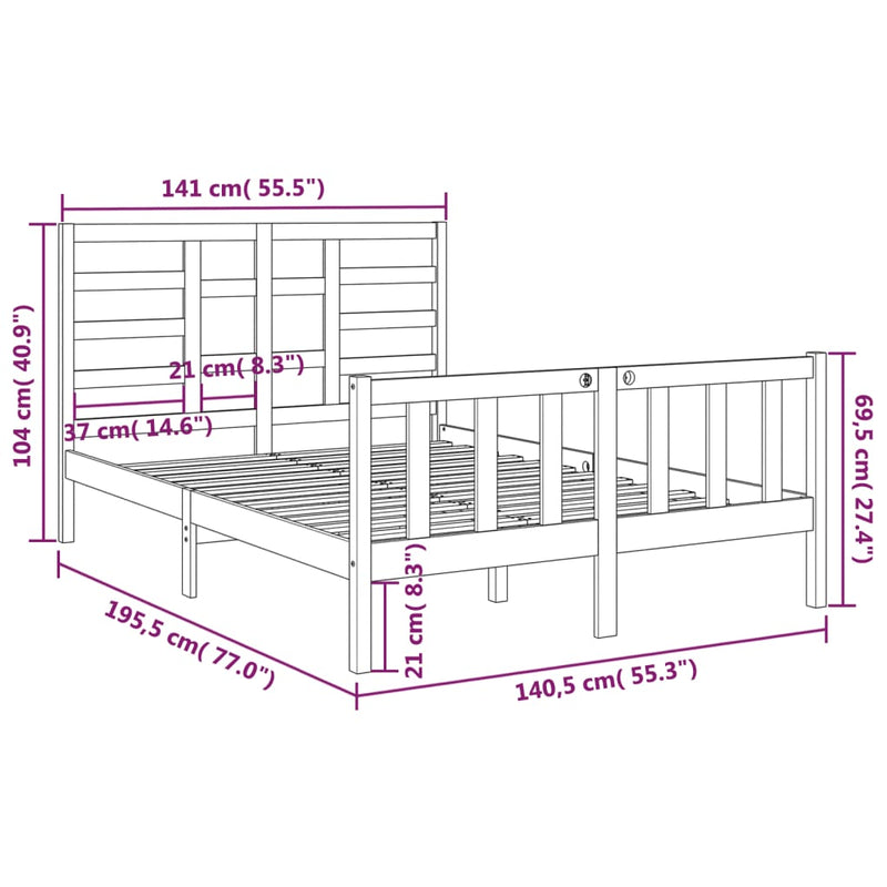 Sengeramme heltre 135x190 cm Double