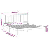 Sengeramme hvit heltre 140x200 cm