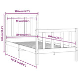 Sengeramme heltre 100x200 cm