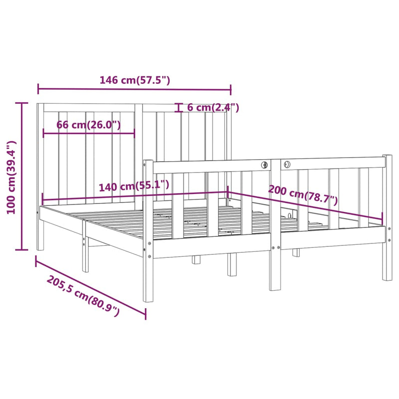 Sengeramme heltre 140x200 cm