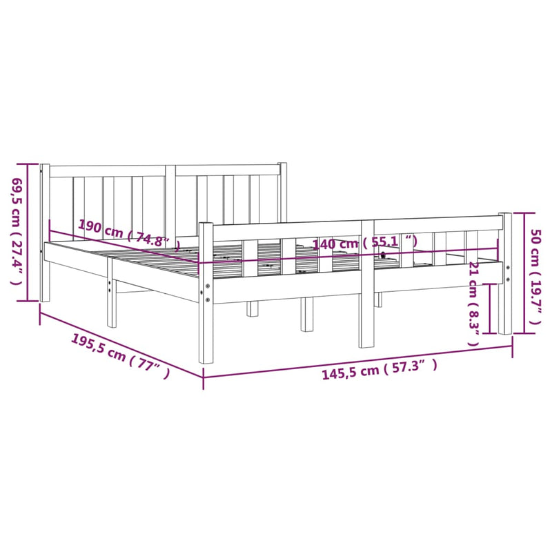 Sengeramme heltre 140x190 cm