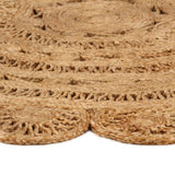 Teppe håndflettet jute 120 cm rund