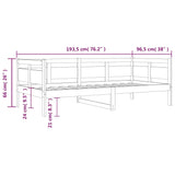 Dagseng hvit heltre furu 90x190 cm