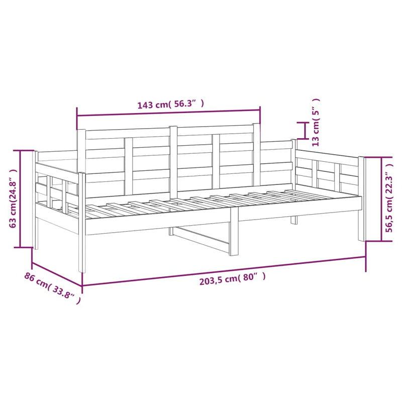 Dagseng hvit heltre furu 80x200 cm