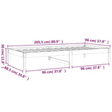 Dagseng svart 90x200 cm heltre furu