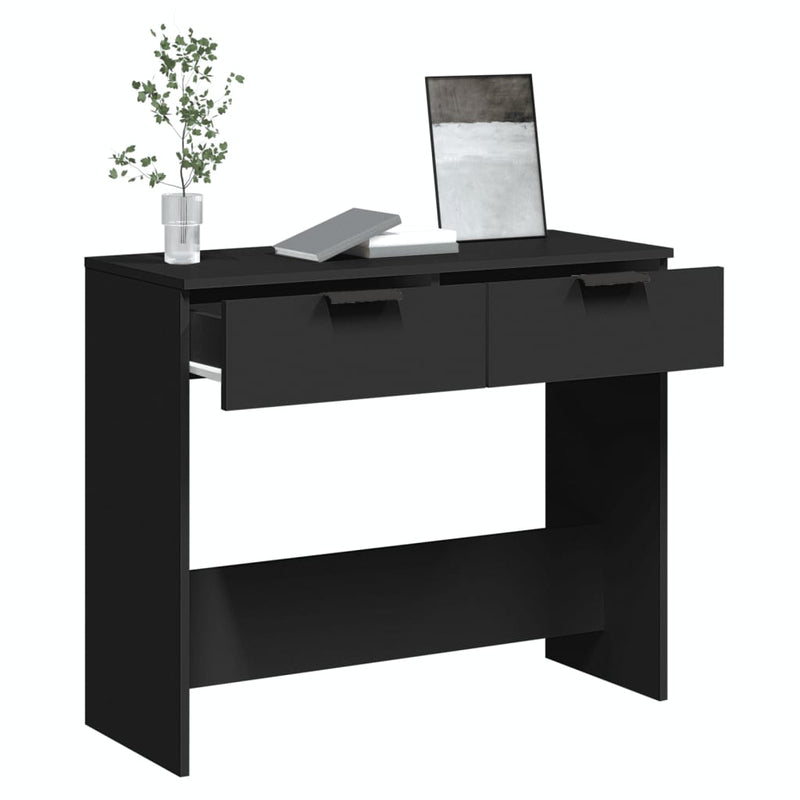 Konsollbord svart 90x36x75 cm konstruert tre