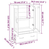 Highboard svart 70x31x115 cm konstruert tre