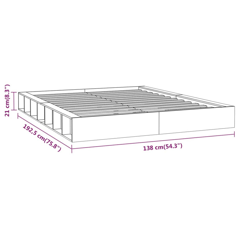 Sengeramme hvit 120x190 cm Small Double heltre