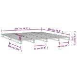 Palleseng 200x200 cm heltre furu