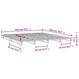 Palleseng hvit 140x190 cm heltre furu