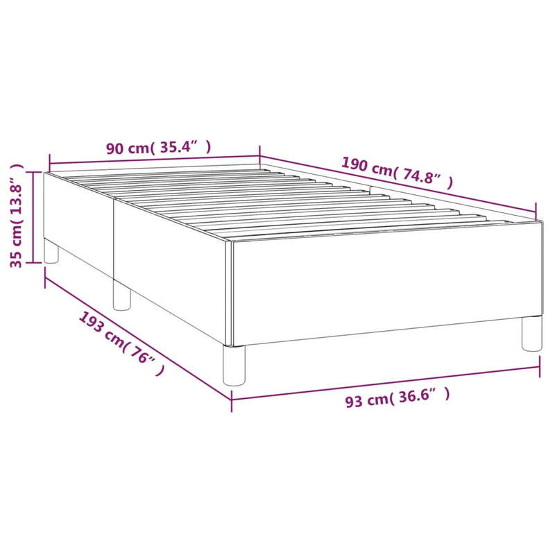 Sengeramme svart 90x190 cm Single kunstskinn