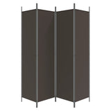 Romdeler med 4 paneler brun 200x200 cm stoff