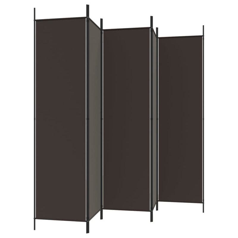 Romdeler 6 paneler brun 300x200 cm stoff