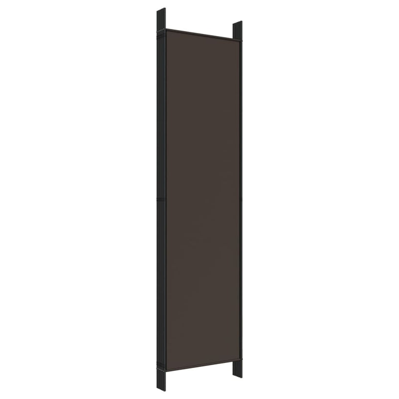 Romdeler 6 paneler brun 300x200 cm stoff