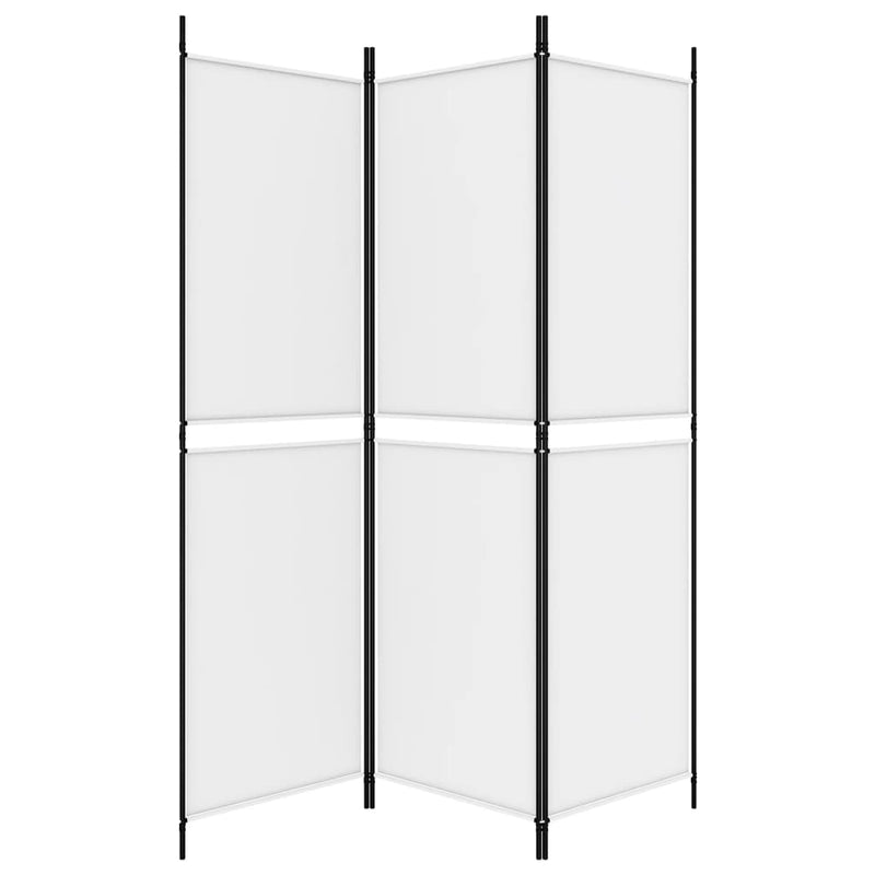 Romdeler 3 paneler hvit 150x180 cm stoff
