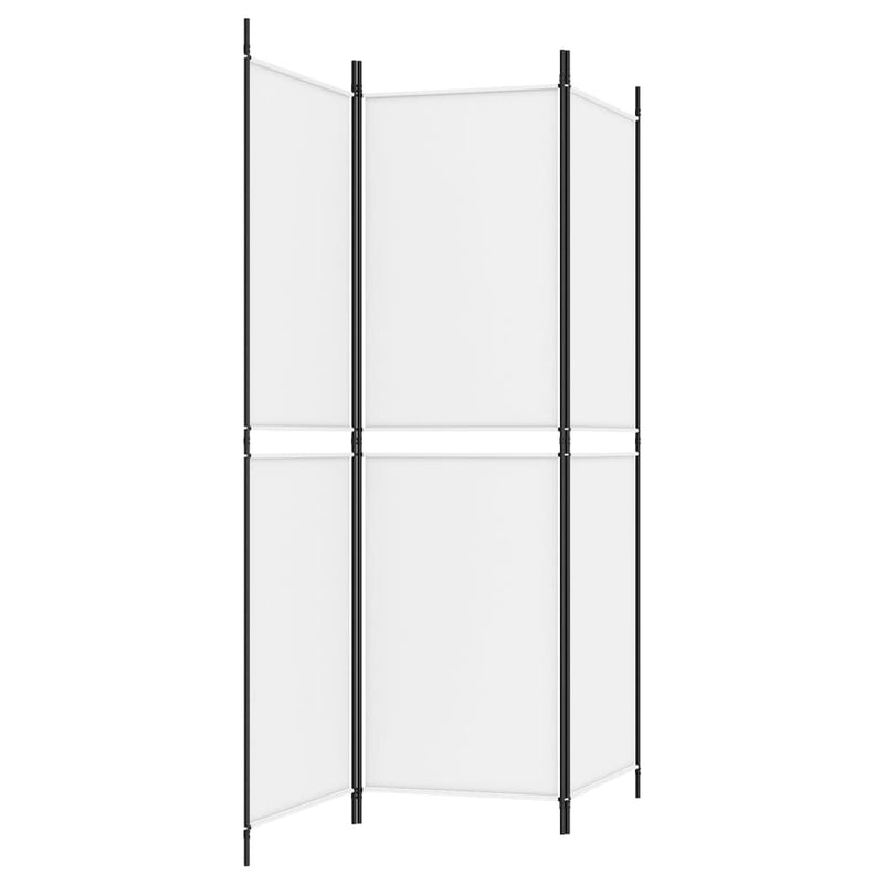 Romdeler 3 paneler hvit 150x180 cm stoff