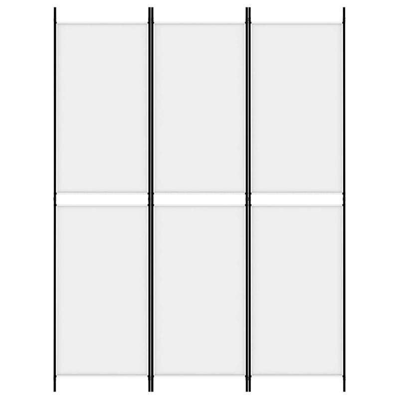 Romdeler 3 paneler hvit 150x200 cm stoff