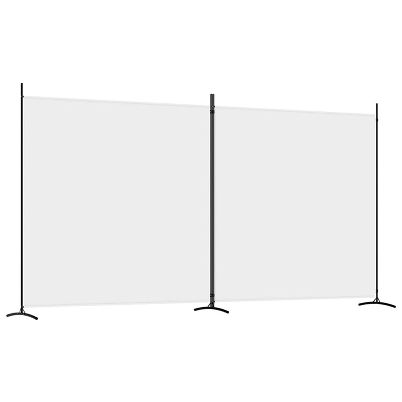 Romdeler med 2 paneler hvit 348x180 cm stoff