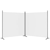 Romdeler med 2 paneler hvit 348x180 cm stoff