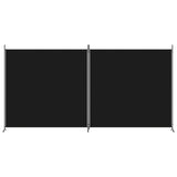 Romdeler med 2 paneler svart 348x180 cm stoff