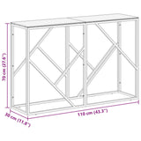 Konsollbord sølv rustfritt stål og herdet glass